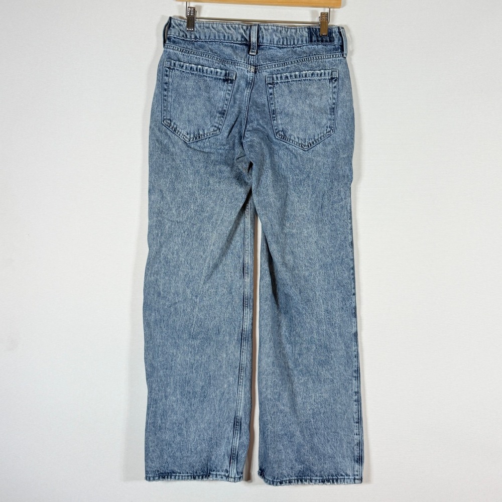 Hollister 2 Low-Rise Baggy Jeans Retro Grunge Indie Acid Wash Womens Wide Leg - Picture 4 of 7